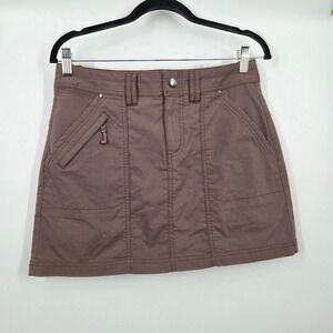 Title Nine SZ 4 Big B Skort Solid Brown Ripstop Short Gorpcore Granola Outdoor